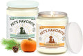 Pet's Favorite Pet Odor Candle, Clean Burning, Long Lasting Scented Candles with a Cotton Wick. (Pumpkin Spice and Forest Pine, Pack of 2)