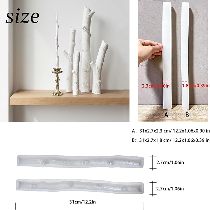 Candle Molds,Birch Tree Candle Molds for Candle Making, Rustic Long Pillar Candle Mold Gothic Decor Forest Decor DIY Christmas's Day Gift