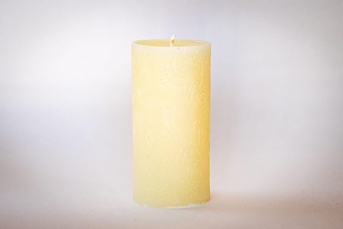 BeeTheLight Beeswax Pillar Candle - 100% Pure Bees Wax - Choose Your Size and Color - 72 Hour Burn Time - Fits 3x6 Holder - Unscented - Natural Light Honey Scent (Cloud White, Large)
