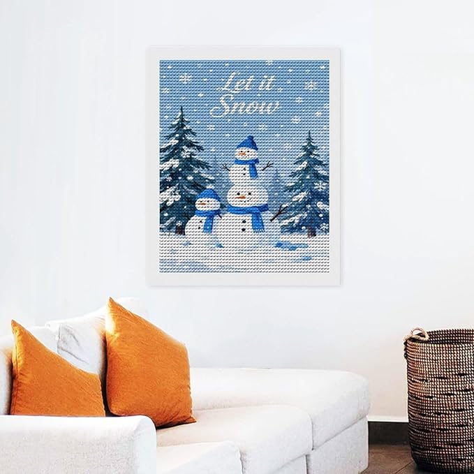 AIVKIEJK Diamond Painting Kits for Adults - Merry Christmas Snowman Winter Painting DIY 5D Full Drill Diamond Dots Paintings with Diamonds Gem Art and Crafts Home Decor 16"x20"