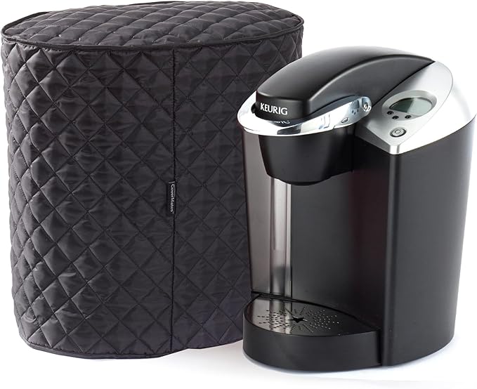 Covermates Keepsakes Coffee Maker Cover – Quilted Appliance Protector for Espresso Makers – Dust & Stain Resistant, Washable Slip‑On Design for Countertop Storage, Black