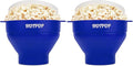 The Original Hotpop Microwave Popcorn Popper, Silicone Popcorn Maker, Collapsible Bowl BPA-Free and Dishwasher Safe- 20 Colors Available (Blue) (Pack of 2)