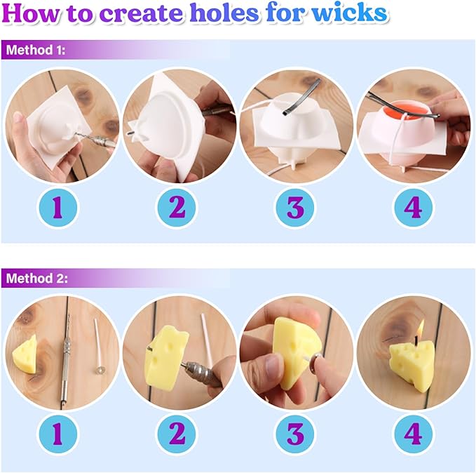 LET'S RESIN Flower Resin Molds, Rose Candle Making Molds Including 6 PCS Flower Silicone Resina Moldes, Silicone Molds for Epoxy Resin Craft,Candle Making