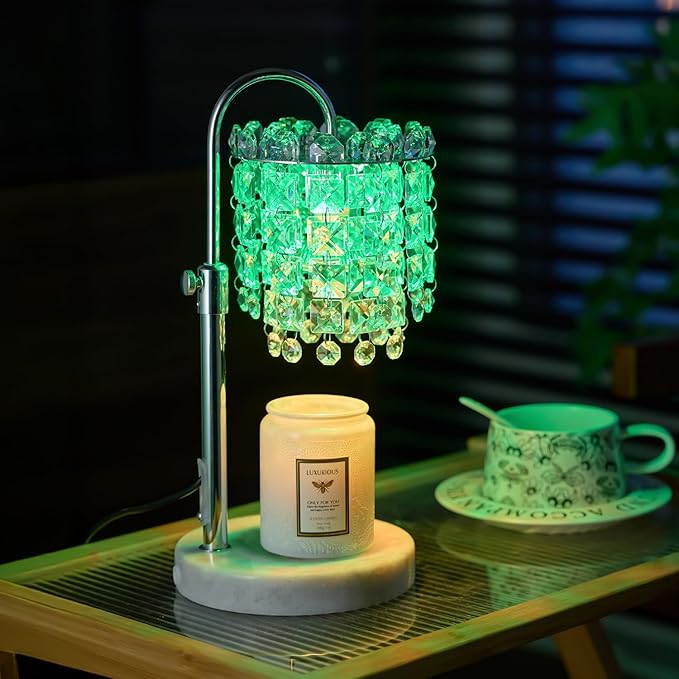 Candle Warmer Lamp with Timer Dimmer Adjustable Height for New Home Bedroom,Vintage Home Decor for Scented JaR 3 Bulbs for New Home Decor, Women Mom Christmas Birthday Gifts,RGB Silver (RGB Silver)