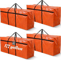 Windyun 4 Pack 177 Gallon Extra Large Moving Bags XXL Heavy Duty Storage Bag with Strong Zipper Handle Jumbo Big Tote Box Foldable for College Dorm Travel Clothes Duffle Blanket Pillow(Orange)