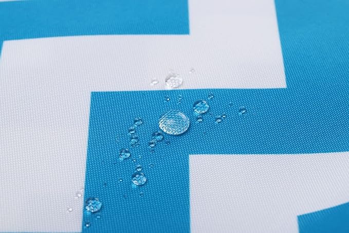 Mybecca Canvas Oxford Fabric Marine Waterproof Outdoor Awning 600 Denier Chevron Pattern Aqua Blue/White (Cut Separate by Yard for Prime Orders-1 Yard) (60"x36")