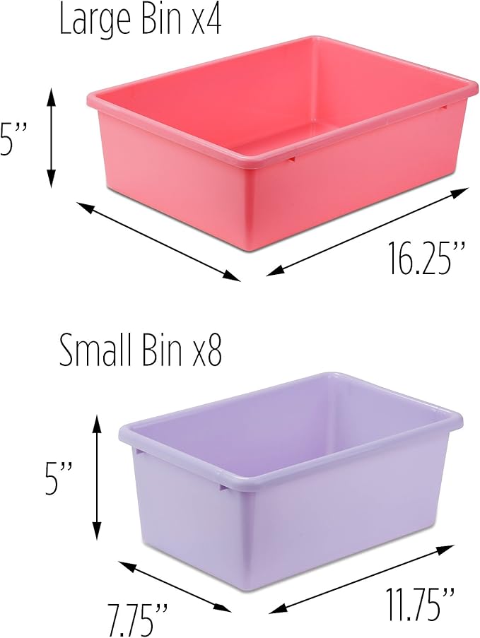 HoneyCanDo Kids Toy Storage Organizer With Bins, Pastel