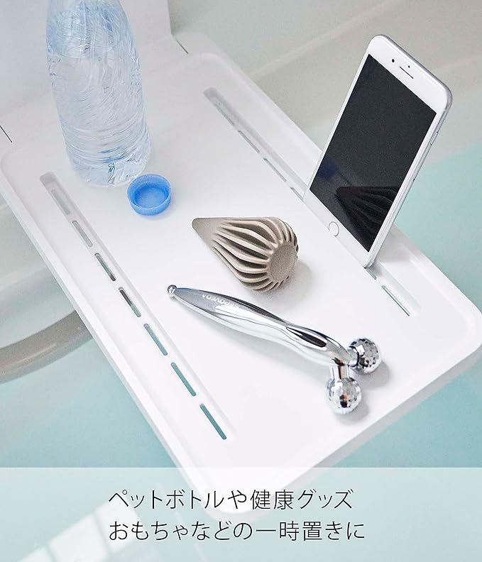 Yamazaki 5532 Magnetic Bathroom Folding Shelf, White, Approx. W 8.7 x D 15.3 x H 8.7 inches (22 x 38.7 x 22 cm), Tower, Easy Installation, Space Saving