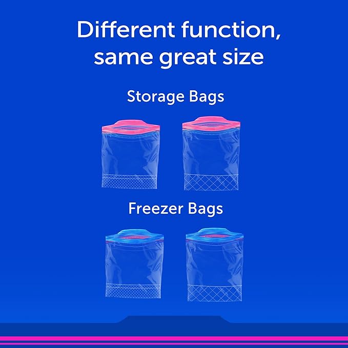 Ziploc Quart Food Storage Freezer Bags, New Stay Open Design with Stand-Up Bottom, Easy to Fill, 19 Count