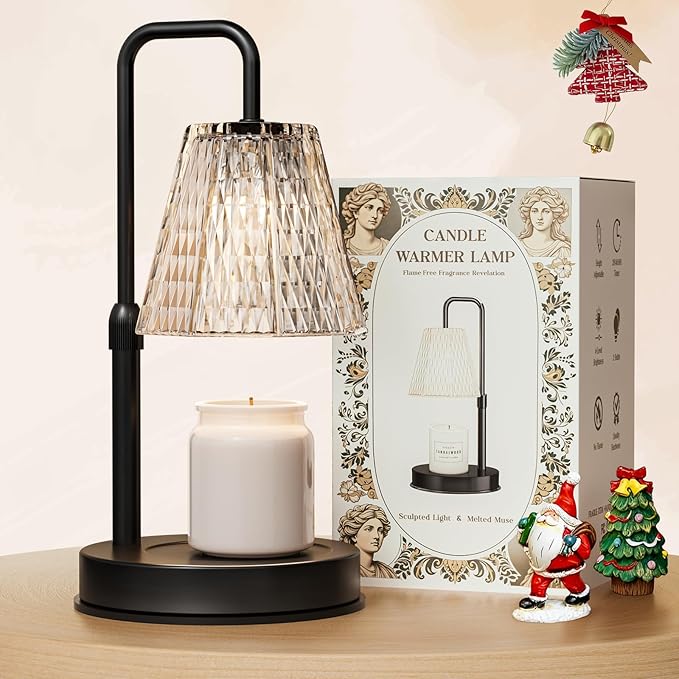 GVY Candle Warmer Lamp with Timer – Dimmable Wax Warmer for Vintage Room Decor, Height Adjustable Candle Lamp for Mom, Birthday Gifts for Women,House Warming Gifts for New Home Decor with 2 Bulbs