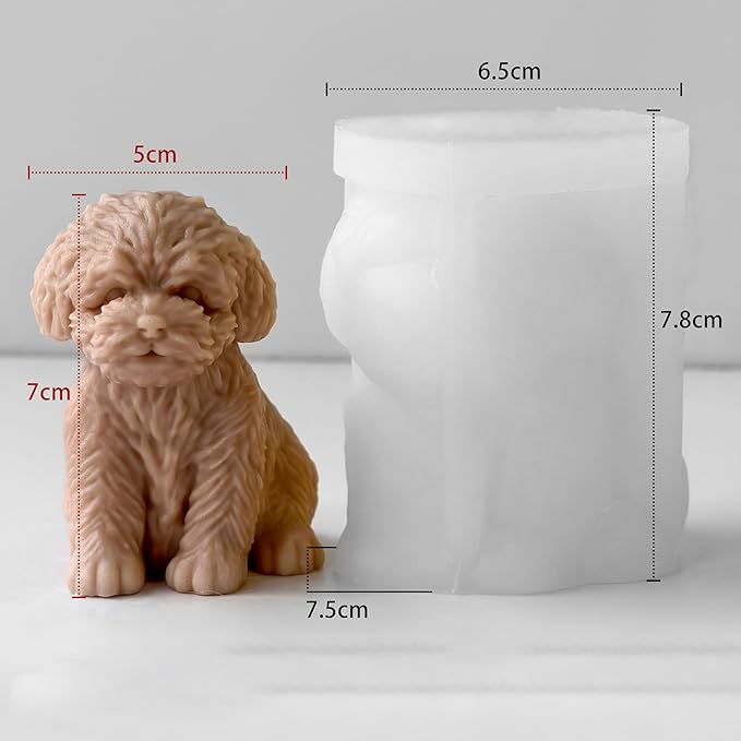 Dog Candle Animal Resin Mold - Resin Casting Silicone Molds for Home Decor & Candle Making Wave Spiral Mold