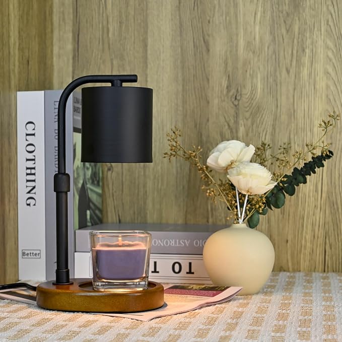 Candle Warmer Lamp Timer - Birthday Gifts for Women Mom, House Warming Gifts New Home Decor, Modern Farmhouse Decor, Candle Warmer for All Jar Candles with 2 Bulb Black