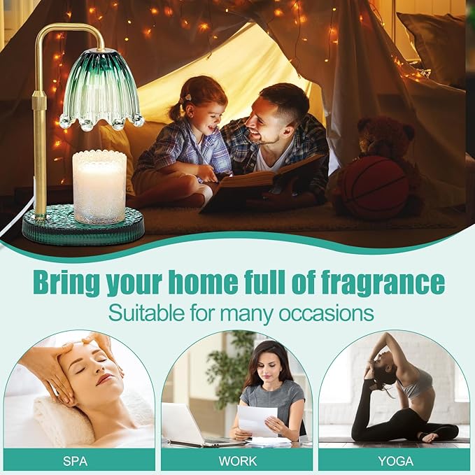 Candle Warmer Lamp with Timer - Electric Wax Melt Warmer with Adjustable Height and Dimmer for Scented Candle Wax, Home Fragrance Décor and House Warming Birthday Gifts for Women Mom