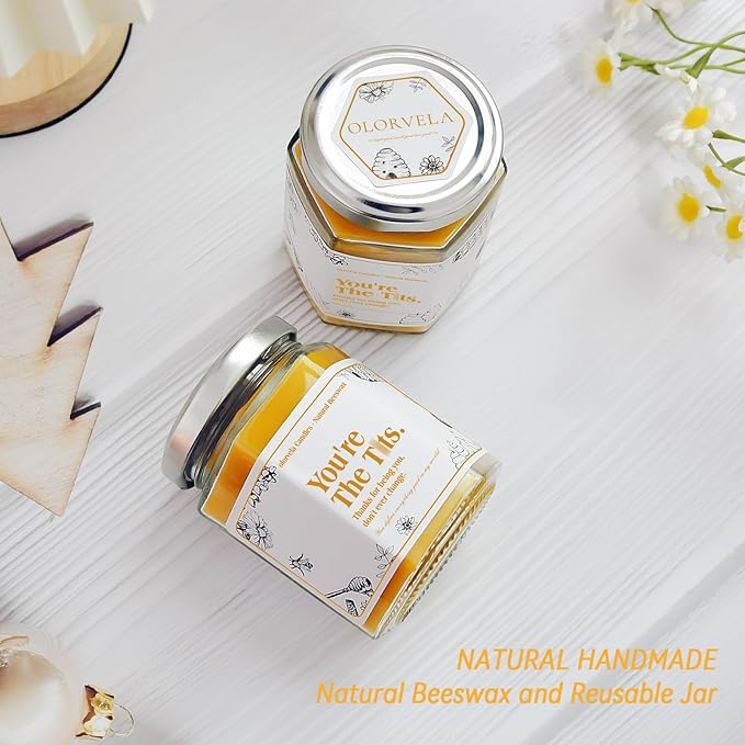 Fun Gifts for Women - Pure Natural Beeswax Candles, Personalized Gifts for Women, Men, Mom, Dad, Sister, Teacher, Friends