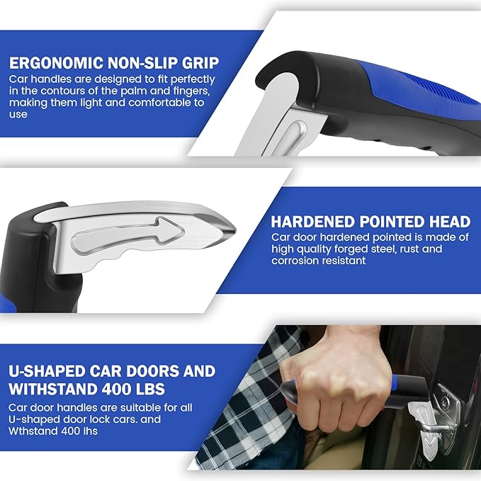 2pcs Car Door Handle for Elderly, 2 in 1 Multifunction Vehicle Support Handles, 2Pcs Portable Car Door Assist Handle, Automotive Car Handle Assist for Elderly