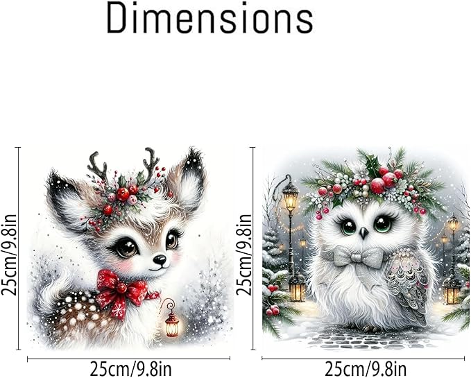NEGEKFKX 2 Pack Christmas Paint by Numbers Kit for Adults Beginner with Framed,Deer Easy Adult Paint by Number Kits on Canvas DIY Painting for Beginners Art by Numbers for Home Wall Decor 10x10 Inch