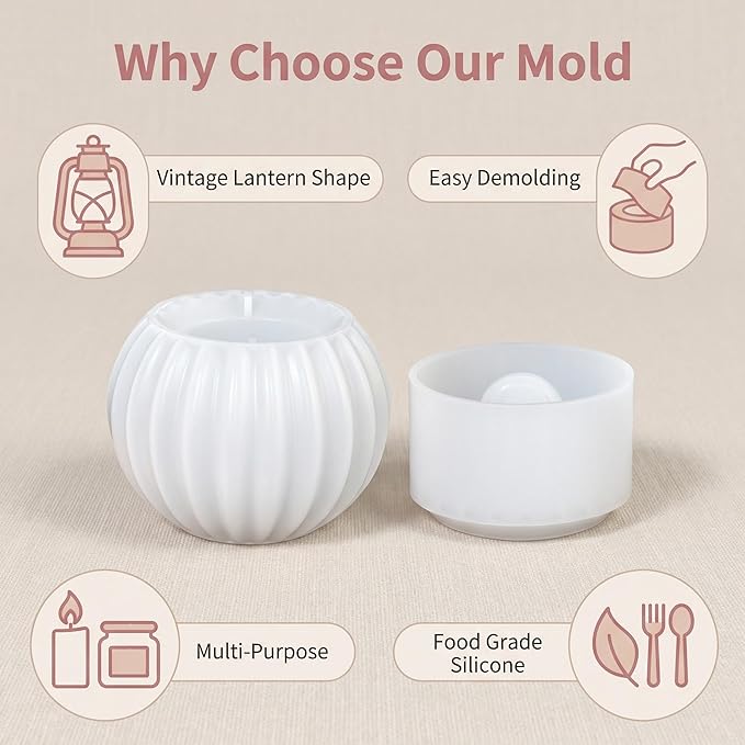 Striped Bell Jar Silicone Mold, Geometric Storage Box Candle Holder Mold for DIY Aromatherapy Plaster, Candles, Resin Crafts - Modern Home Decor & Gift