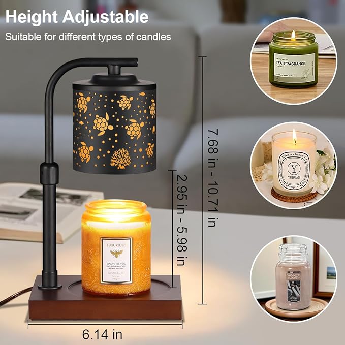 Candle Warmer Lamp with Adjustable Height Dimmable for New Home Decor Electric Candle Warmer for Jar Candles Birthday Gifts for Women Mom(Sea Turtle)