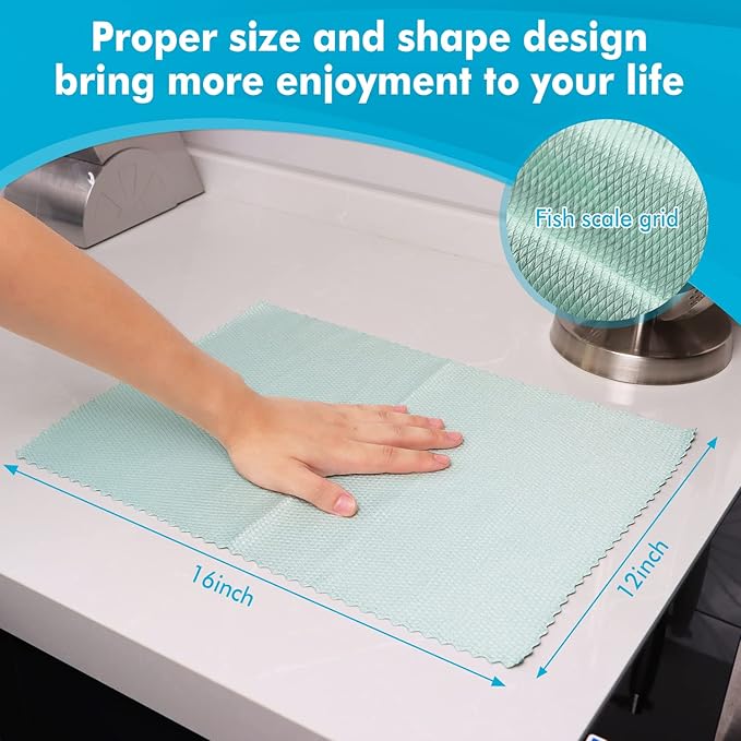 Easy Clean Streak Free Glass Cleaning Miracle Microfiber Cleaning Cloth for Kitchen,Counter,Window,Mirror Lint Free Dish Drying Cloths Glass Polishing Rag,All-Purpose,Reusable,Nanoscale Pack of 6