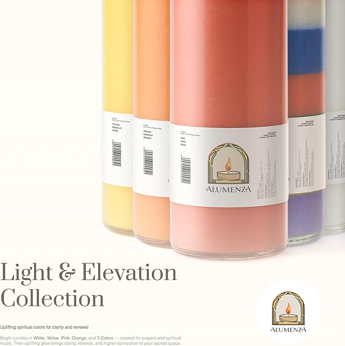 Bulk 6 Pack White 7 Day Candles in Glass Jar – Paraffin Wax, Clean Burning Unscented | Large & Tall Devotional Prayer Pillar Candle for Home, Memoria, Spells, Long Lasting