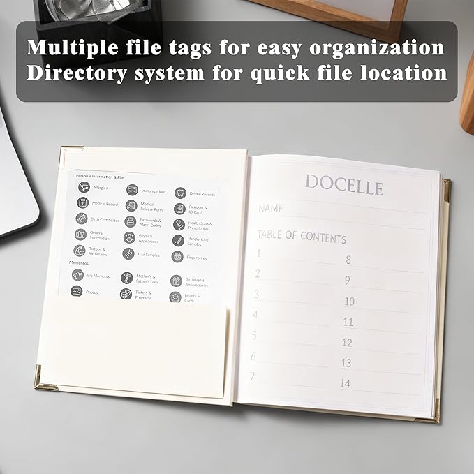 Life Organizer Important Document Organizer Expanding File Folder with Labels for Passports, Birth Certificates, Social Security Cards, Photos, Letters