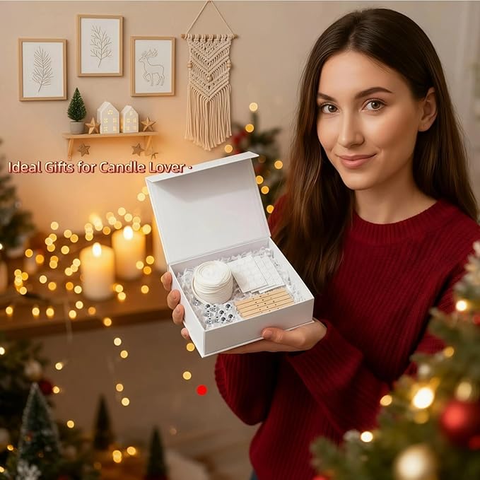 【262 Feet】 Candle Wick with 125 Pcs Metal Candle Wick Sustainer Tabs, 80Pcs Candle Wick Stickers and 5Pcs Wooden Candle Wick Centering Device, 80m Natural Cotton Candle Wicks for Candle Making Kit