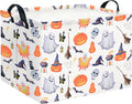 Rectangle Storage Basket with Handles,Collapsible Storage Bin,Books Box,Gift Basket(Watercolor Ghost)