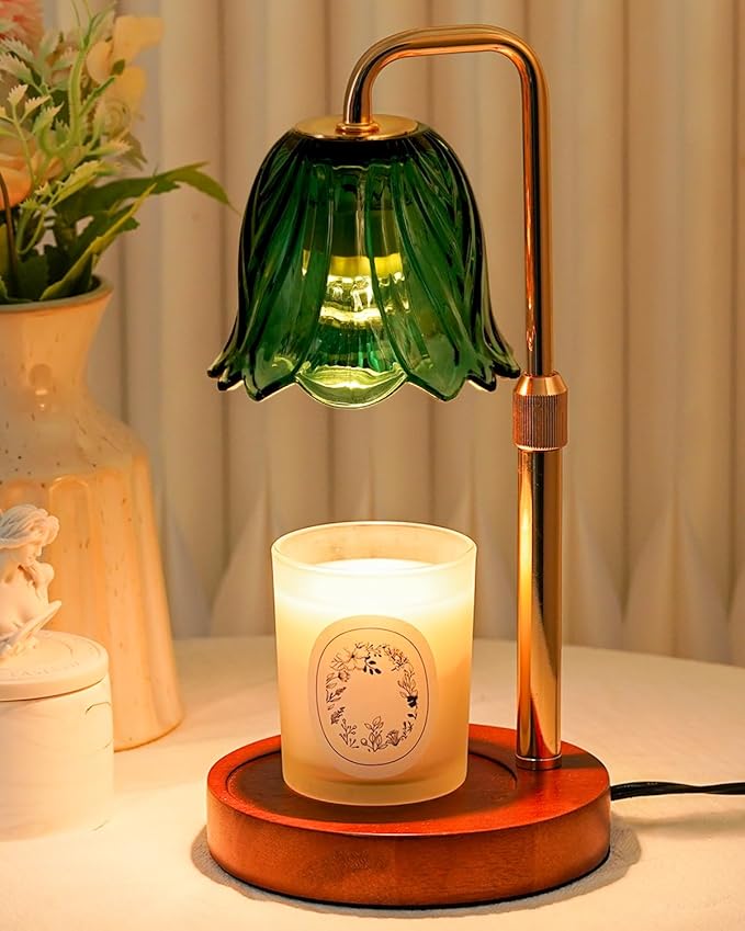 Funslive Flower Candle Warmer Lamp with Timer Dimmable, Candle Warming Lamp Height Adjustable, Birthday Gifts for Women, Candles Warmer Light for Jar Candles, Stylish Decorations