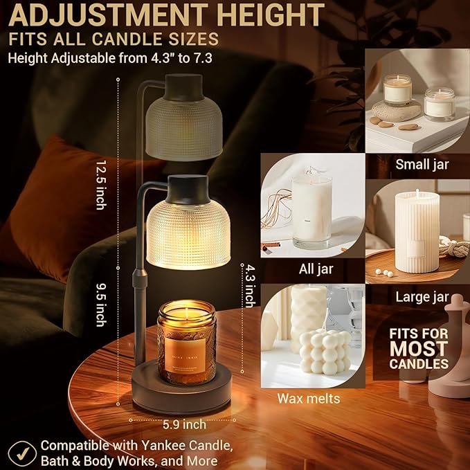 KLL Candle Warmer Lamp with Timer: Mothers Day Gifts, Gifts for Mom, Birthday Gift for Women - House Warming Gift New Home Decor - Wax Melt Warmer for Scented Jar Candles