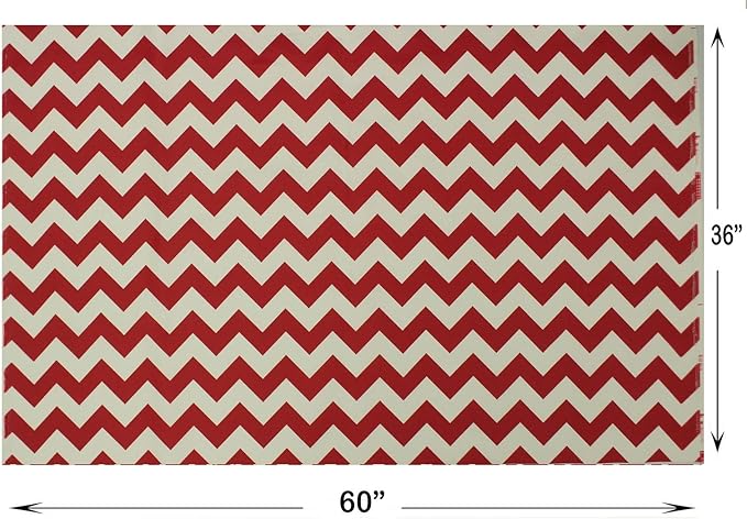 Mybecca Canvas Oxford Fabric Marine Waterproof Outdoor Awning 600 Denier Chevron Pattern Red/White (Cut Separate by Yard for Prime Orders-1 Yard) (60"x36")