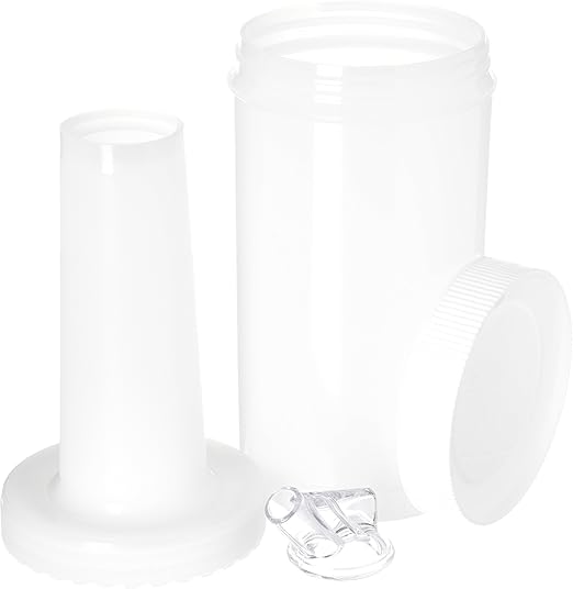 Carlisle FoodService Products Stor N' Pour Complete Quart Set Neck, Container, Cap, And Spout for Bar, Kitchen, And Restaurants, Plastic, 1 Quart, White
