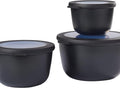 Mepal – Multi Bowl Cirqula 3-Piece Set – Food Storage Container with Lid - Suitable as Airtight Storage Box for Fridge & Freezer, Microwave Container & Servable Dish - 350, 750, 1250ml - Nordic Green