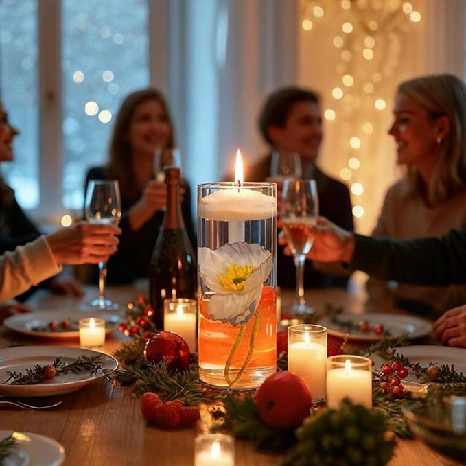 18oz(1.1lb) Pearled Candle with 30 Wicks -MANNYCOM Prosecco Breeze White Scented Candles -Refillable Pearl Waxs - Smokeless Burns up to 110 Hours for Wedding Decor and Crafts
