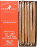 D'light Online Elegant 10" Unscented Spice Gold - Brown Taper Candles, Premium Quality Hand-Dipped Tapered Candles, Dripless and Smokeless - Set of 12 Individually Wrapped (10 Inch, Spice Gold)