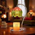 Candle Warmer Lamp with Timer, Dimmable Wax Melt Lamp for Large & Standard Jar Candles, Includes 2 GU10 Bulbs, Elegant Vintage Home Decor Gift for Women & Mom(A1-Pink Green Lotus)