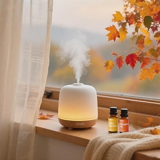 Diffuser Essential Oils, Aromtopia Fall Fragrance Oil for Candle Making, Essential Oils for Diffusers for Home, 6x10ml Autumn Set, Soap Making Scents, Pumpkin Pie, Musk Vanilla, Autumn Wildness, More