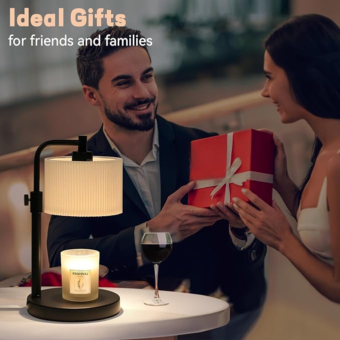 NITOWOLF Candle Warmer Lamp, Candle Lamp Warmer with Timer Adjustable Height Wax Warmer Lamp for Jar Candles, Birthday Gifts for Women House Warming Gifts (Black)