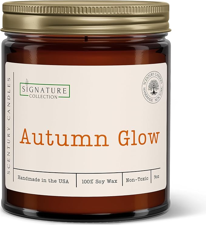 Autumn Glow Fall Scented Candle, Many Scents to Choose from, All Natural Non-Toxic Soy Wax, Handmade in The USA (Autumn Glow)