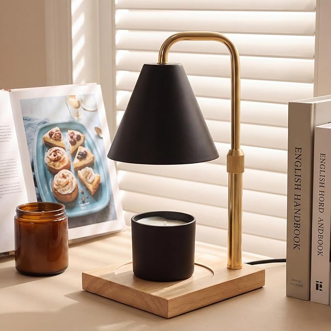 Candle Warmer Lamp with Timer - Gifts for Mom Grandma, Birthday Gifts for Women, Mothers Days Gifts, House Warming Gifts New Home Decor, Dimmable Wax Melt Black