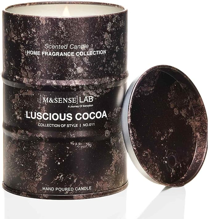 M&SENSE Luscious Cocoa Scented Candles Christmas Decor, Natural Non Toxic, Aromatherapy Candle for Stress Relief Meditation Relaxing, Housewarming Gifts for Women Men, 11.3oz 70 Hour