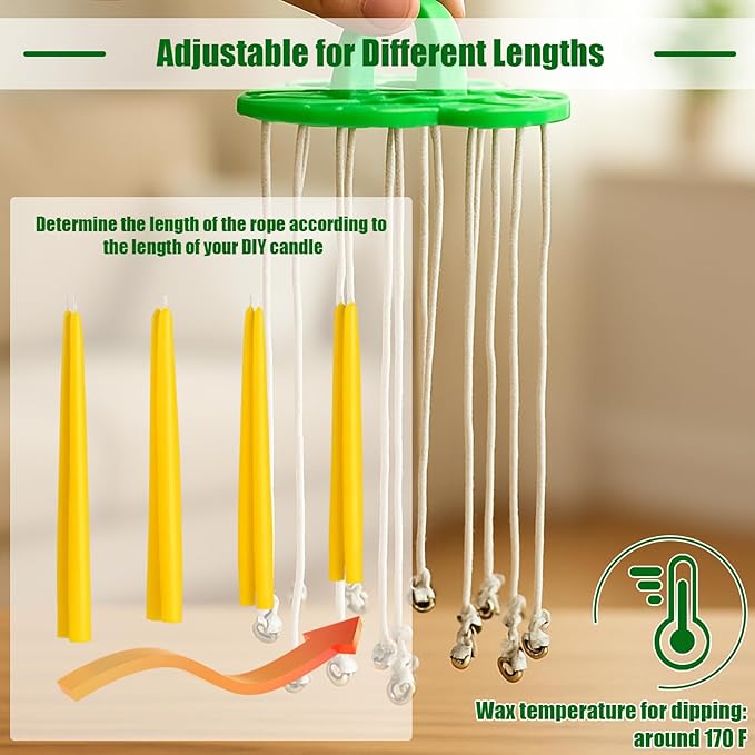 Candle Making Tools, Taper Candle Dipping Tool, Taper Dipper for Efficient DIY 16 Candles Making | Reusable Rack Ensures Uniform Wax Coating & Easy Dipping/Drying
