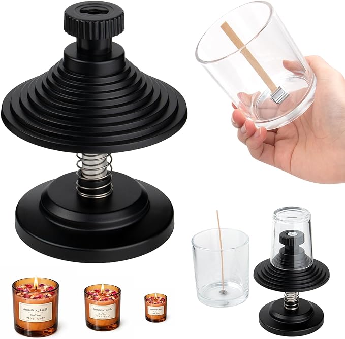 HOUSEASSIST Candle Wick Centering Tool, Adjustable Wick Holder for Candle Making - Keeps Wicks Straight & Centered, Fits Most Candle Jars with 1.57-3.94 Inch Diameter（No Wax Melting Pot）