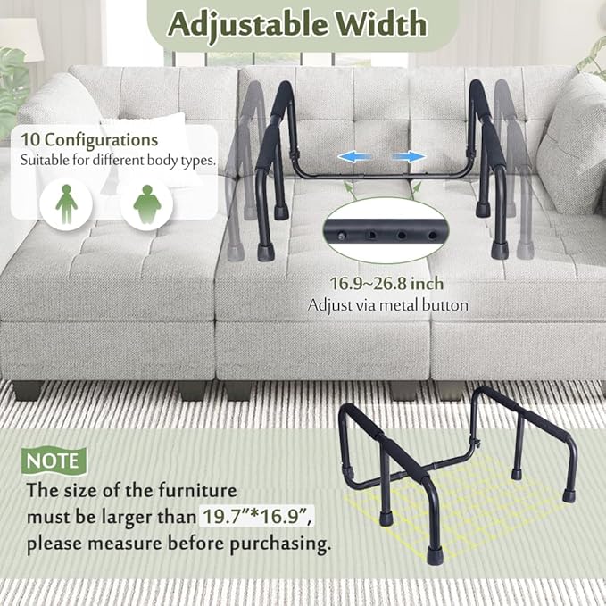 Mybow Stand Assist, Chair Lift Assist Devices for Seniors Elderly, Mobility Standing Aid Rail for Couch, Chair Assistance Handle for Disabled Patients, Safety Grab Bar for Home Care Portable Device