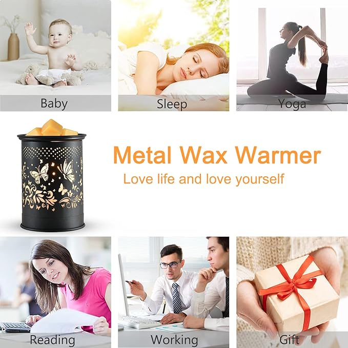 kobodon Metal Wax Warmer,Wax melt Warmer,Candle Wax Burner, Electirc Wax Melt Warmer Candle Melter as Gifts for Moms Grandma Women Girls(Butterfly)……
