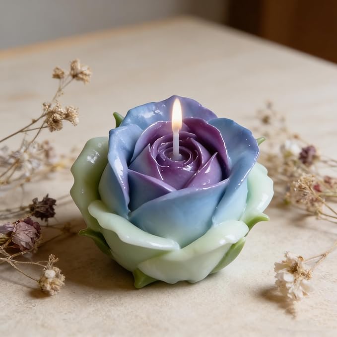 Tulip Bud Flower Petal Mold - Cylinder Molds Silicone Wave Spiral Candle Mold - Silicone Resin Casting Molds for Candle & Resin & Soap Craft Supplies