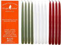 D'light Online Elegant 10" Holiday Unscented Taper Candle for Christmas - Premium Quality Candles Hand-Dipped Tapered Candles, Dripless and Smokeless - Set of 12 (10 Inch, Rustic Christmas)