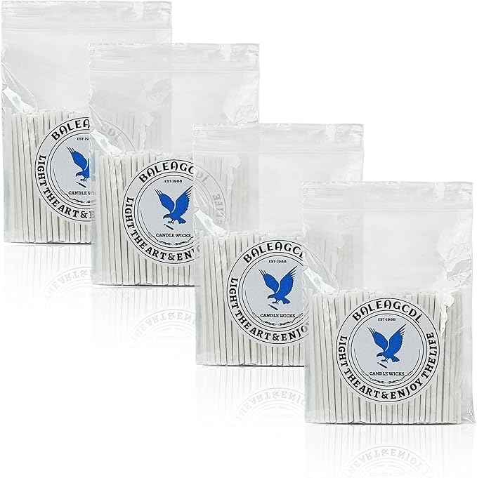 Pearled Candle Extra Wicks 400 Pack for Pearled Candle Making - 2 Inch White Cotton Candle Wicks in Bulk for Candle Making DIY