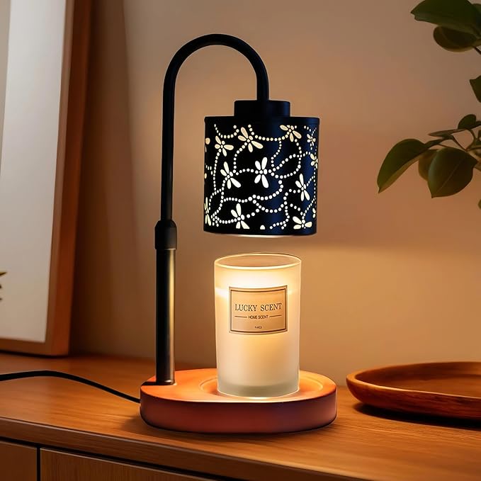 LIFFY Candle Warmer Lamp Room Decor - Dragonfly Gifts for Women - Candle Warmer Lamp with Timer & 2 Bulbs Replacement, Birthday Gifts, House Warming Christmas Home Decor, Wax Melt for Scented Wax