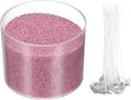 MECCANIXITY Pearled Sand Candles with 50 Pcs Wicks 21Oz / 600g Candle Beads Refillable Powder Sand Wax Making Kit for Thanksgiving Christmas Wedding Party DIY Home Crafts, Cherry Color