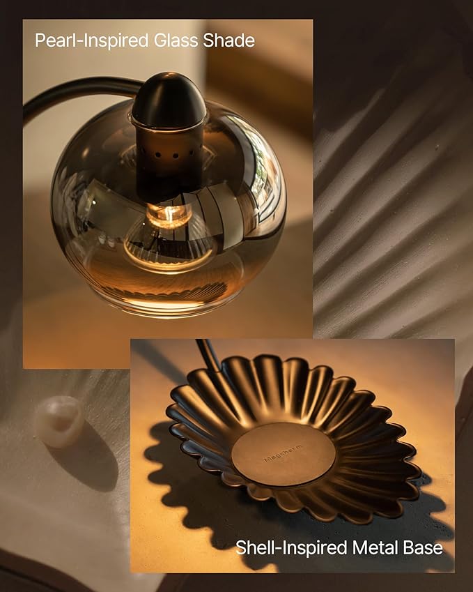 Black Candle Warmer Lamp with Timer, Modern Warmer Lamp for Jar Candles, Electric Dimmable Wax Melt with Glass Lampshade & 2 Bulbs, Unique Home Decor House Warming for Women Mom